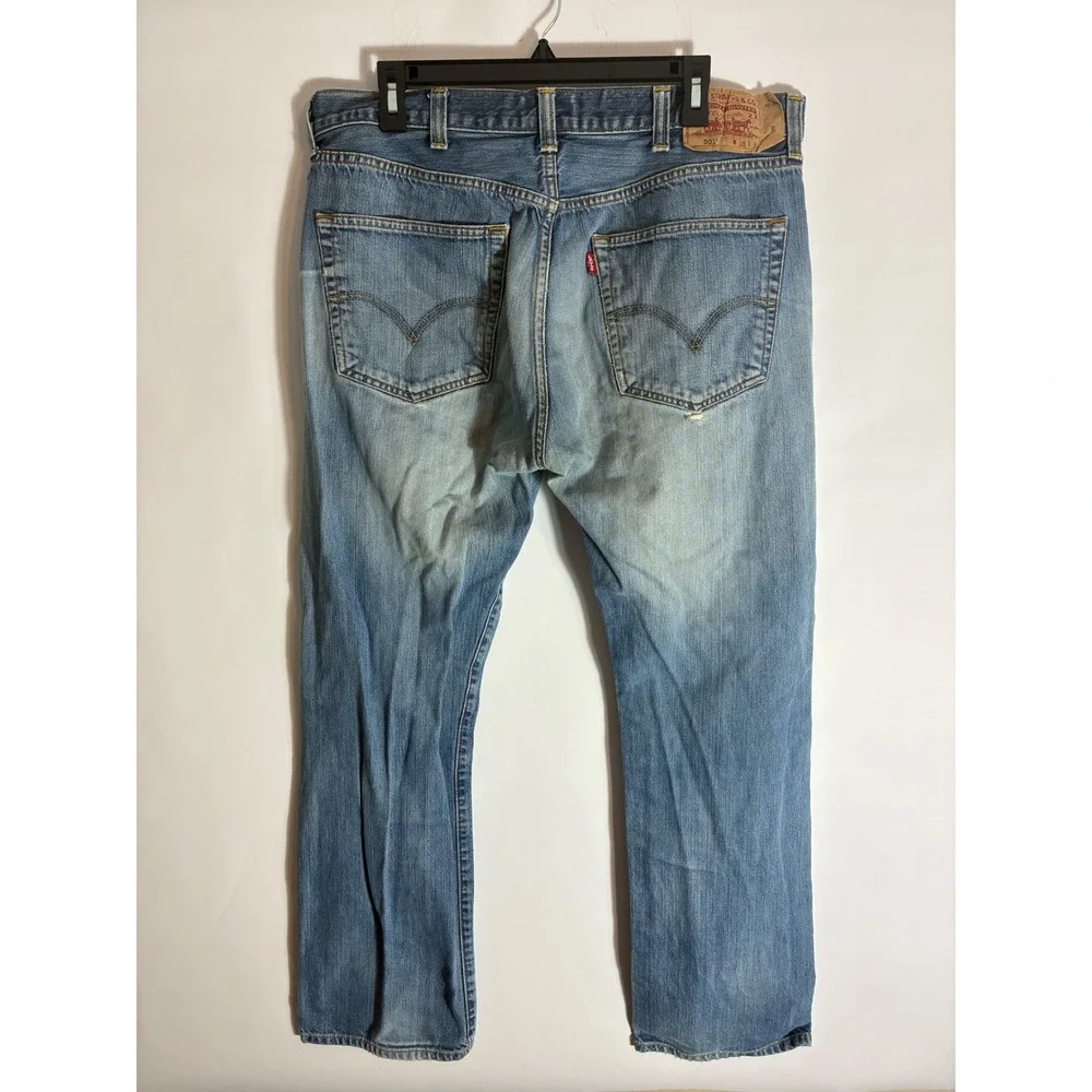 Levis 501 Original Straight Leg Button Fly Jeans Blue Denim 38x34 Mens Vintage